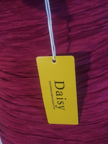 Daisy fushia halter rushed cocktail dress with rhinestones size medium NWT - Picture 7 of 8