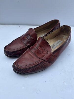 BRUNO MAGLI Mens 10 M Slip On Penny Loafers Ivory Leather Hand-Made Italy Shoes Bruno Magli White Dress Shoes for Men for sale | eBay main image 4