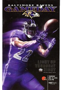 Baltimore RAVENS - GAME DAY program 2016-11-10 vs Browns ("Color Rush" game)