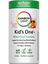 Kid's One Multivitamin | 90 Chewable Tablets | Food Nutrients | by Rainbow Light