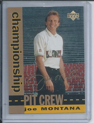 1995 Upper Deck Motorsports Gold Signature # 135 Joe Montana  Nascar Racing