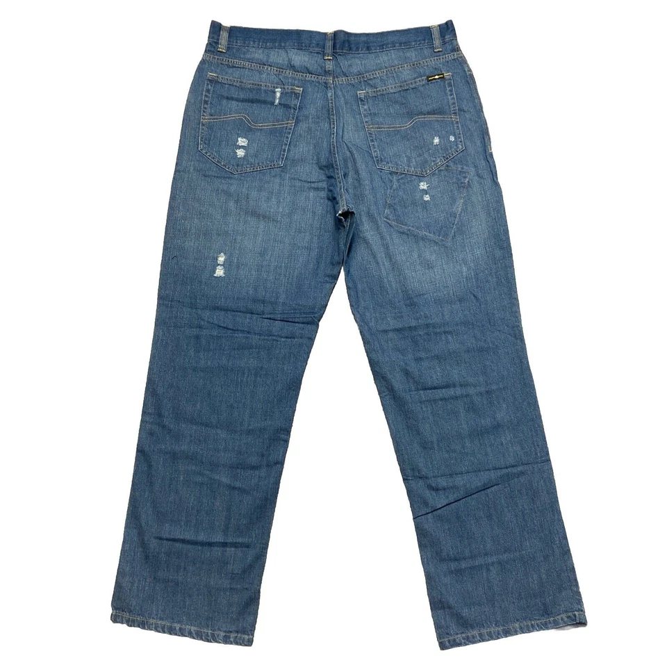 Vintage Jordan Craig Relaxed Straight Distressed Jeans Men's Size 42x34 Blue A - Image 2 of 4