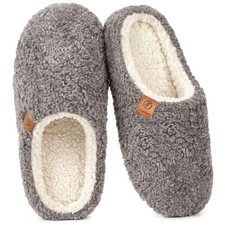 EverFoams Women s Fuzzy Slippers Slip-on Memory Foam House Shoes SIZE 9-10