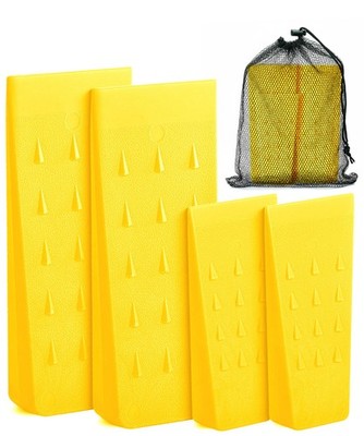 UNCO- Tree Felling Wedges with Spikes, 4 Pcs, 5.5'' and 8'', Yellow, Plastic Wedge