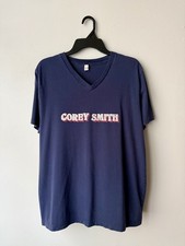 Corey Smith Name Logo V Neck T Shirt Blue Women’s Large Official