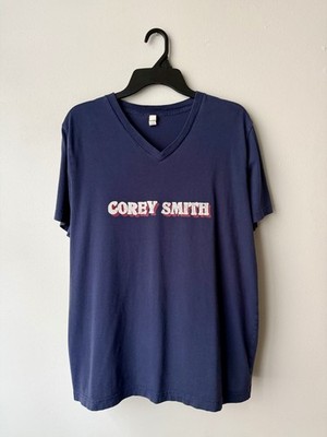 Corey Smith Name Logo V Neck T Shirt Blue Women s Large Official