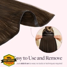 GOO GOO 16in 50g Tape In Human Hair Extensions 4A Chocolate Brown Weft