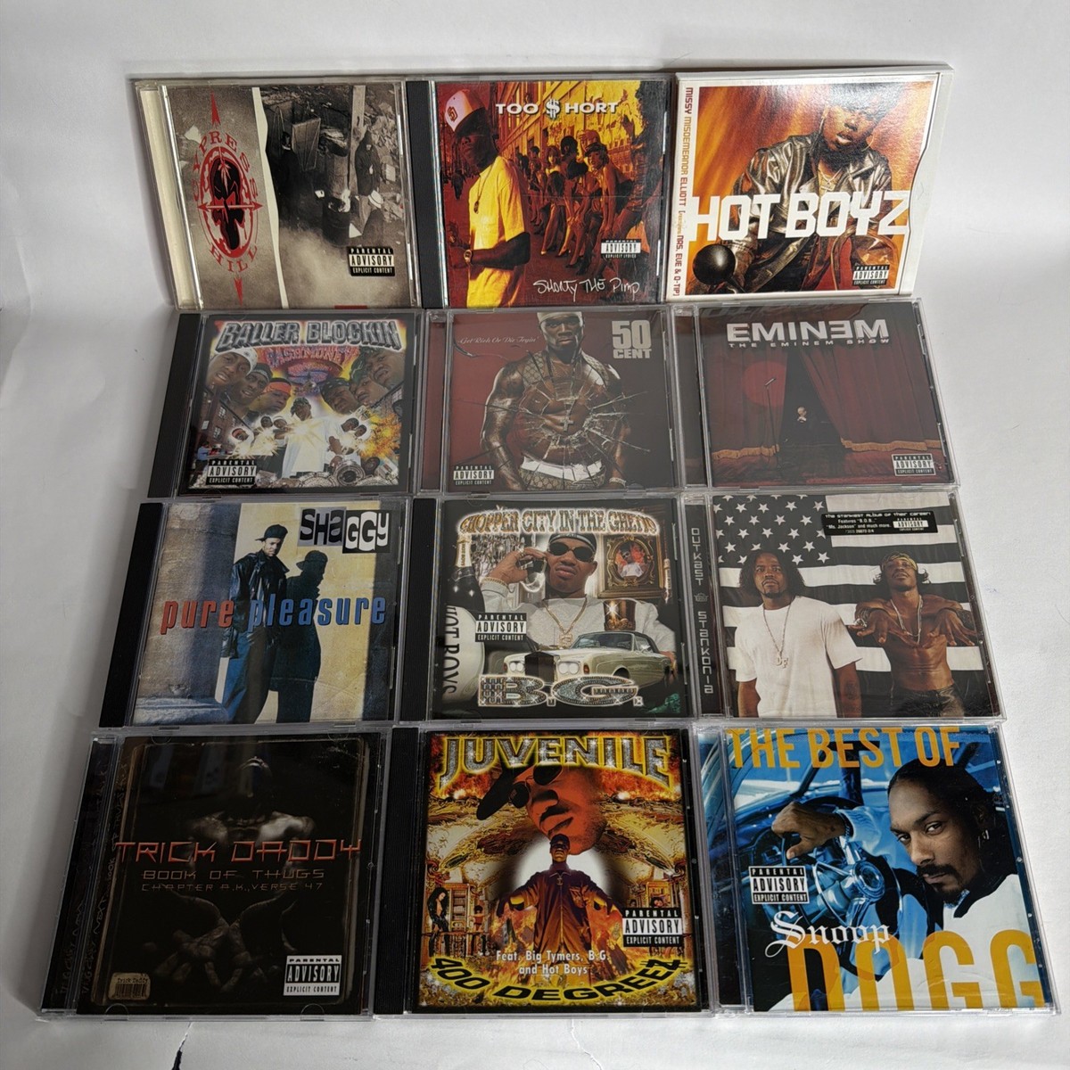 Lot Of 12 90's Gangsta Rap CDs Juvenile Too Short Shaggy Cypress