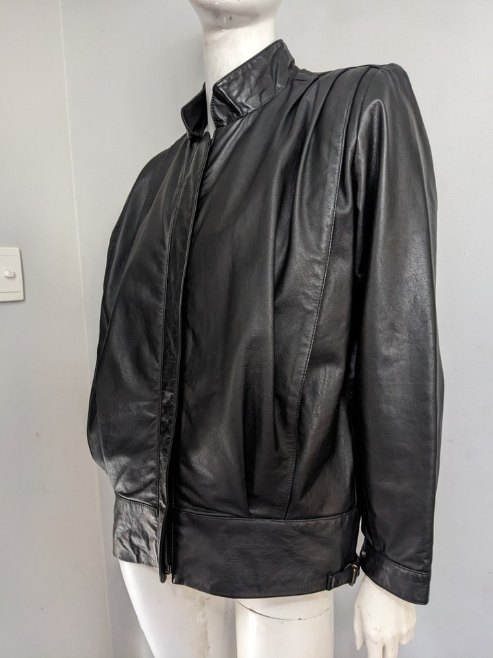 Frantik Sz 10 Black Genuine Leather Jacket AS NEW