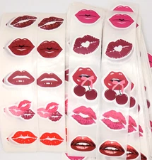 30 Red & Pink Mouth/Lip Stickers/Scrapbooking/Planners/Crafts/Journals/0.5" x 1"