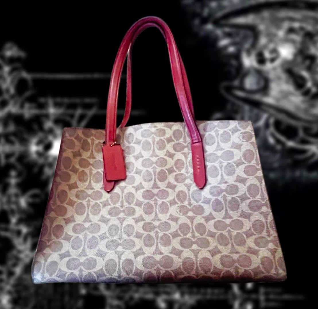 ★美品★ COACH Signature Tote Bag Red Canvas Coach Signature Red Tote for sale | eBay