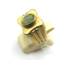 VTG Men’s Natural Jadeite Jade Ring 925 Sterling Silver 18K Gold Plated Size 8.5