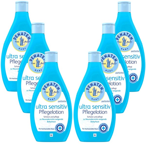 6X 400Ml Penaten Baby Ultra Sensitiv Pflegelotion ParfüMfrei SchüTzt Pflege Mild-image