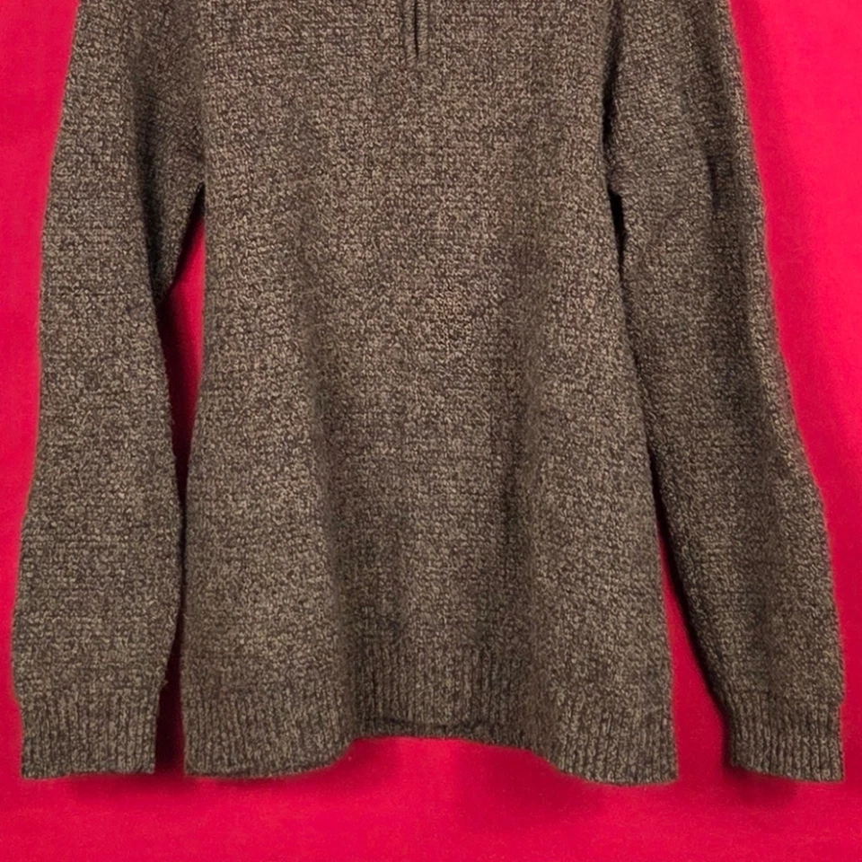 PENDLETON Shetland Washable Wool Sweater Brown 1/4 Zip Size Large - Image 3 of 4