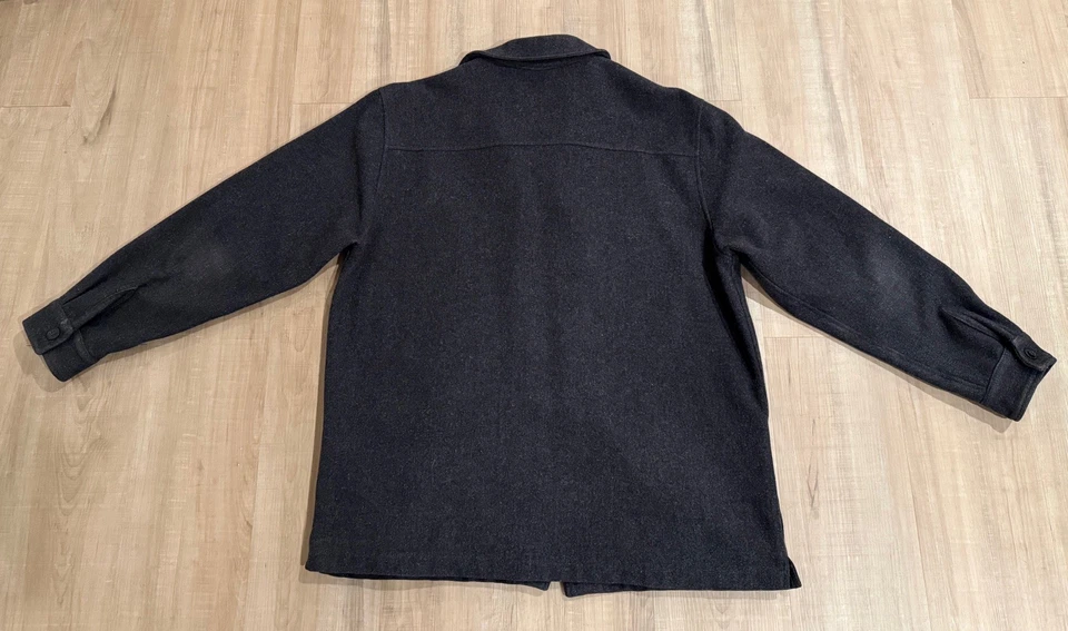 Brandini Gray 100% Wool Jacket Mens L Full Zip Classic Neutral Versatile - Image 2 of 4