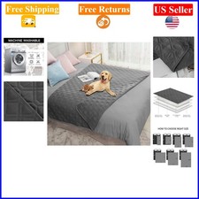 Reversible Waterproof Dog Bed Cover Blanket, 52x82in, Dark Grey
