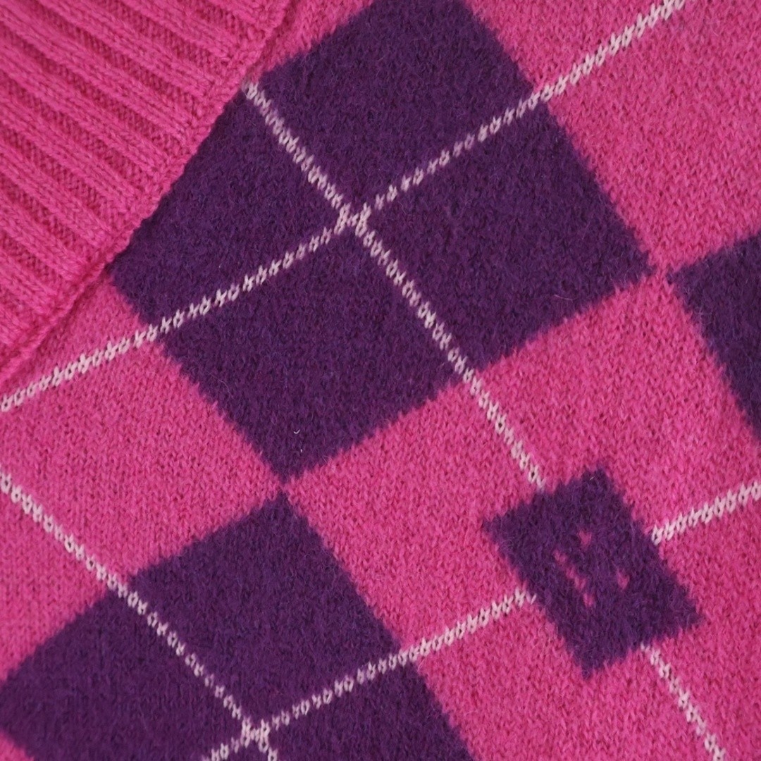 Acne Studios Face Logo Total Pattern Argyle V-nec… - image 4