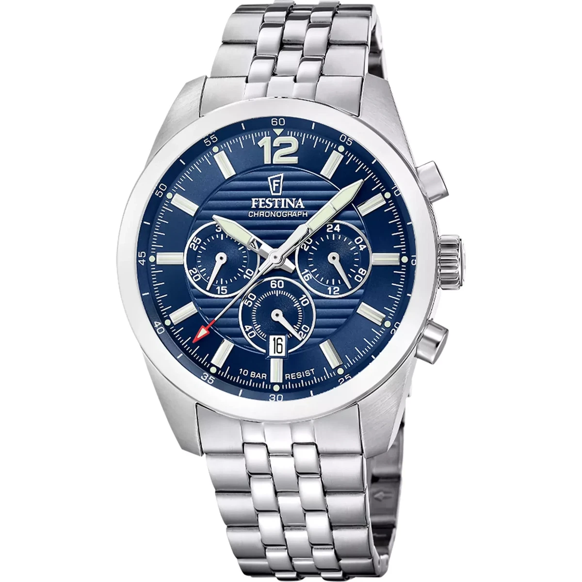 Festina Orologio Uomo Cronografo Quarzo - Cinturino In Pelle Marrone F16996-1