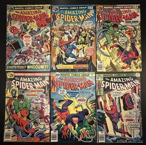 Amazing Spider-Man #155, 156, 157, 158, 159, 160 (Marvel 1976) 6 Comic Bundle
