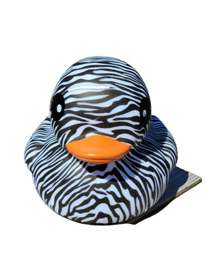 Zebra Print Rubber Ducky 6in - Jeep Ducking - FAST US Shipper