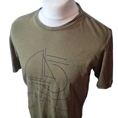 Seasalt Cornwall T-Shirt Mens Medium Green Graphic Print 100% Organic Cotton