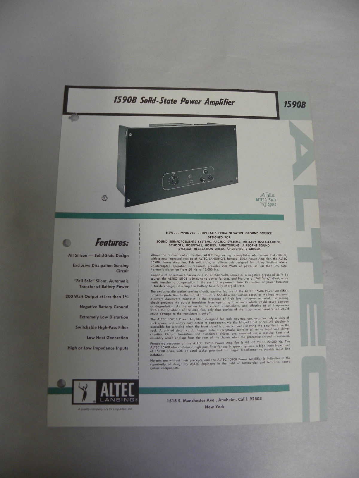 Altec 1590B vintage audio equipment - eBay listing photo 4