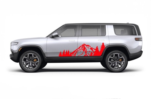 Montañas Árboles Calcomanía Pegatina Diseño Gráfico Aventura Kit para Rivian R1S SUV - Imagen 3 de 7