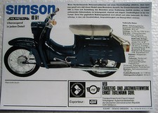PROSPEKT Werbung DATENBLATT Simson SCHWALBE KR51/1 Gebläsegekühlter Zweitakter