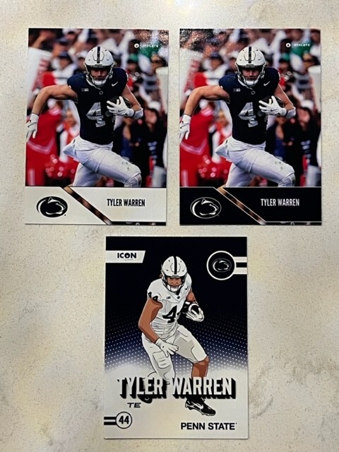 3) TYLER WARREN 2024 ONIT Penn State Football cards ICON
