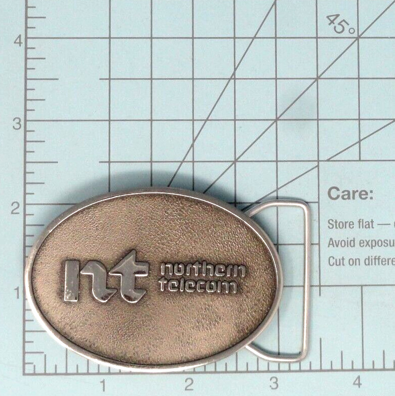 Northern Telecom Employee Belt Buckle NT Nortel Vintage 70s Jostens      .GTA389