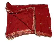 Heavy Vintage Dupatta Georgette Beaded Embroidered Long Stole Wrap scarf Hijab