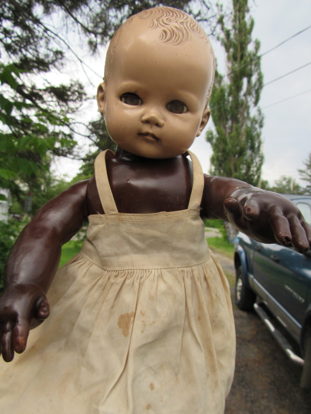 VINTAGE IDEAL PLASSIE LATEX RUBBER DOLL 2252077 MAGIC SKIN 1940s CREEPY