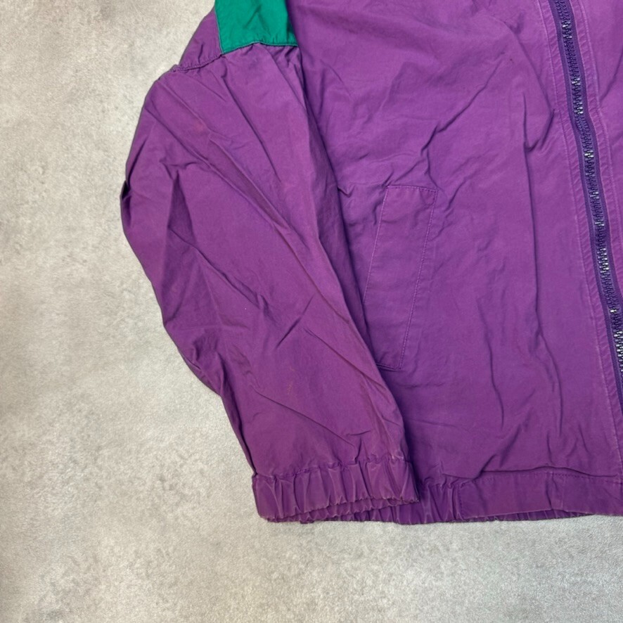 Nautica Sailing Jacket Mens Full Zip Y2K Vintage Rain Coat, Purple, Large image 7