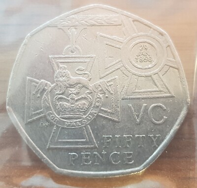 ERR 12) ERROR | 2006 Victory Cross 50P Decimal Coin with slight
