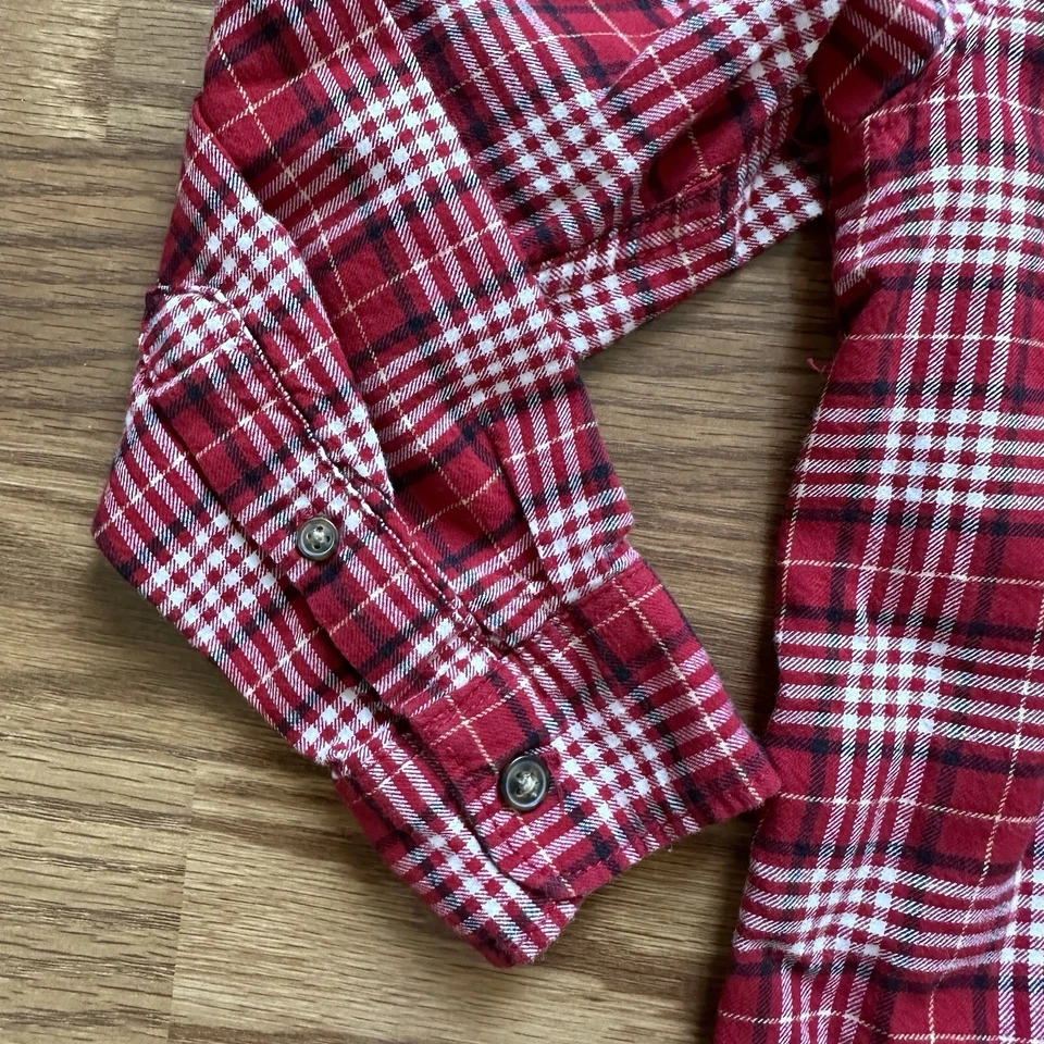 Carter’s Kid Boys Size 6 6A Button Up Long Sleeve Shirt Red Plaid Flannel EUC! - Image 4 of 4