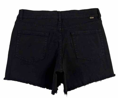 O'Neill Women's Black Denim Frayed Cut Off Mid Rise Casual Shorts Size 30, NWT - Picture 2 of 11