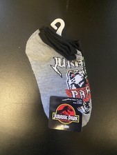 JURASSIC PARK NO SHOW SOCKS 3 PAIRS 3 1/2-7 1/2 NWT