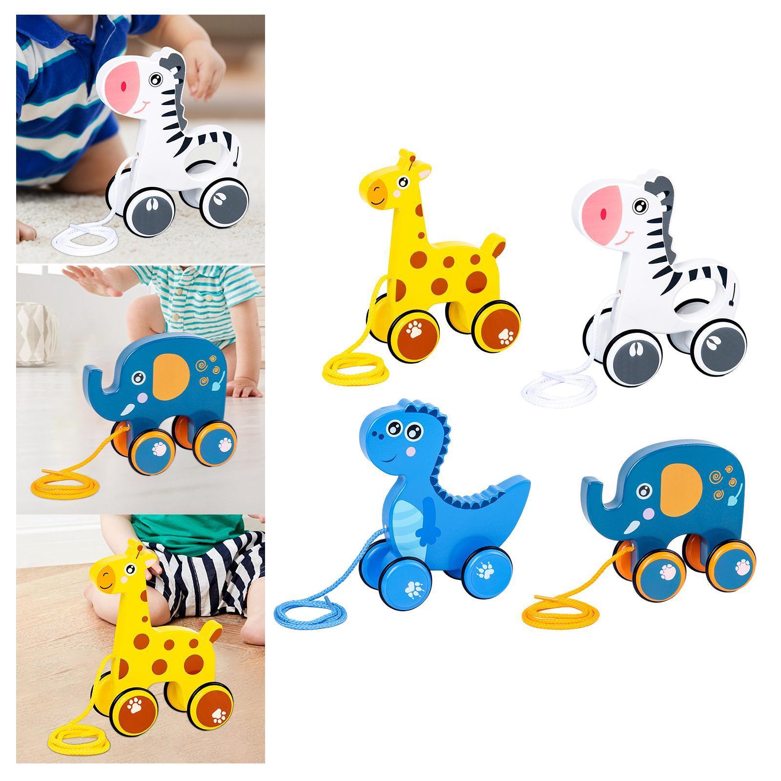 Pull Along Toy Animal Push and Pull Along Toy for Toddlers Boys Girls