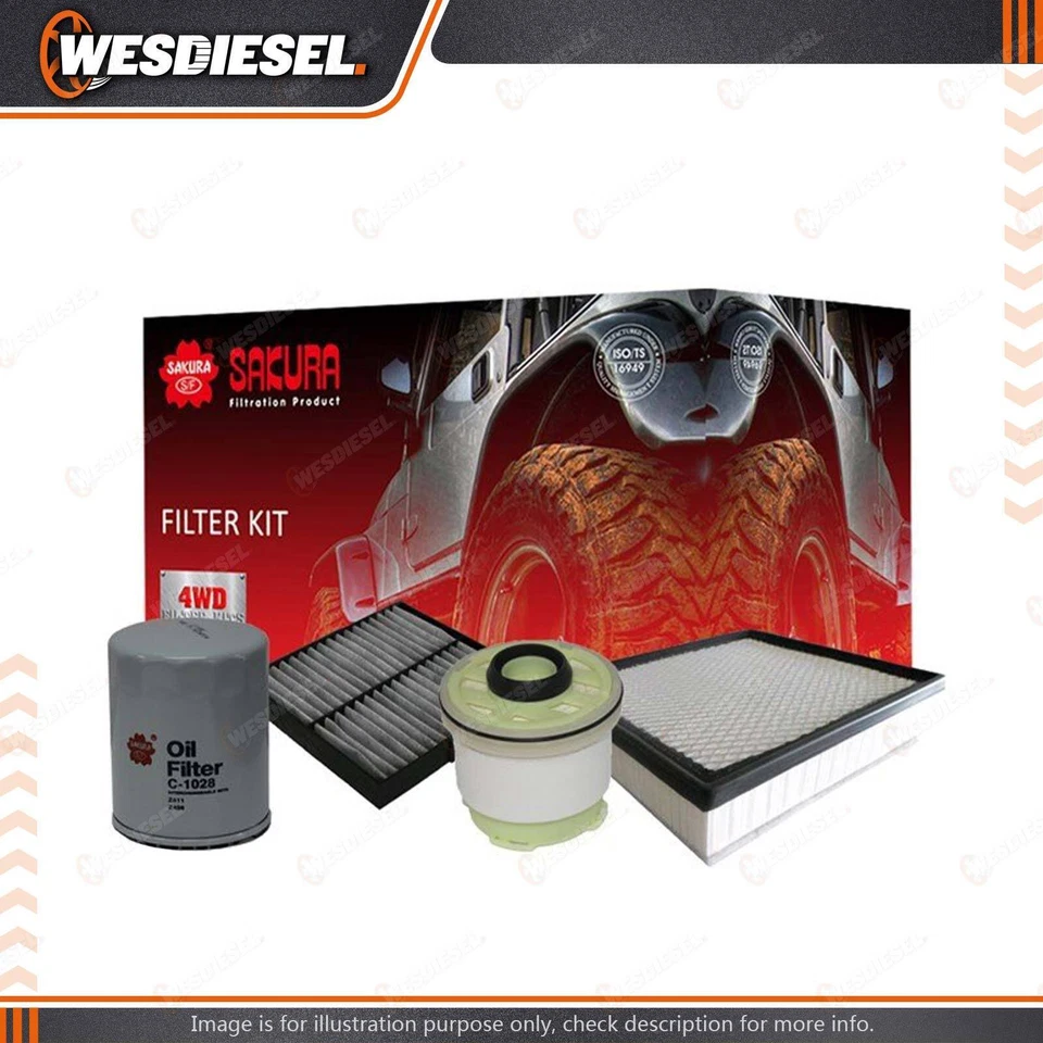 Sakura 4WD Filter Service Kit fits Mitsubishi Pajero Sport Triton MQ Refer RSK53