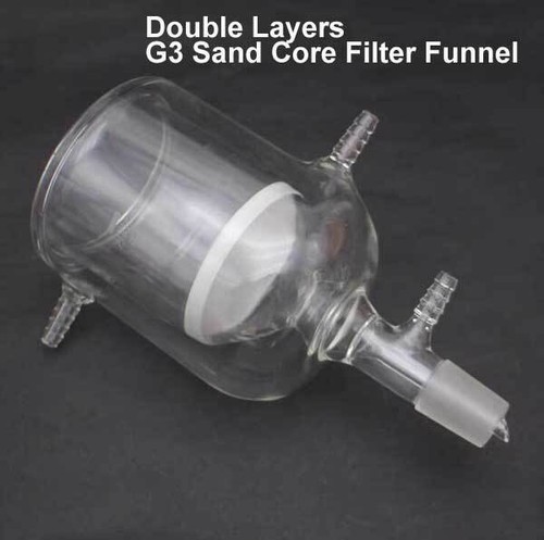 50ml-1000ml Double-jacketed Suction Filter Funnel Sand Core Filter Glassware CA - Picture 7 of 8