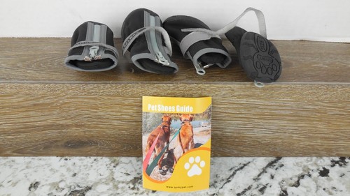 Gumy Pets Dog Shoes Size 3 Black Reflective Strap