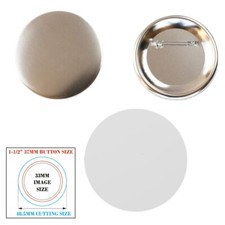 100 pcs/Pack 1-1/2" 37mm DIY Badge Making Materials Metal Pin Back Button Parts