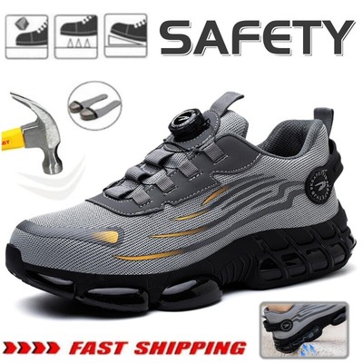 Large Men's Steel Toe Shoes Rotating Buckle Labor Protection Safety Work Boots