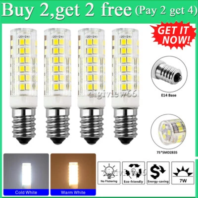 (Pay 2 get 4)E14 7W LED Light Bulb Lamp Kitchen Range Hood Chimmey Fridge Cooker