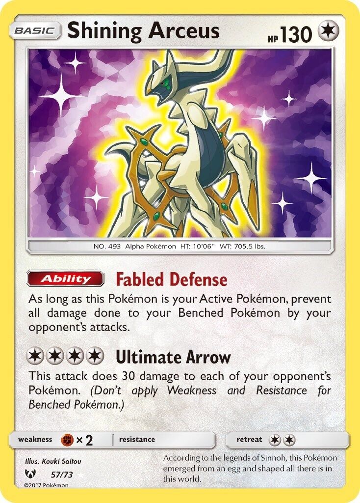 Pokemon Shining Arceus - Holo Shiny Rare - 57/73 - Shining Pokemon Shining Arceus - Holo Shiny Rare - 57/73 - Shining