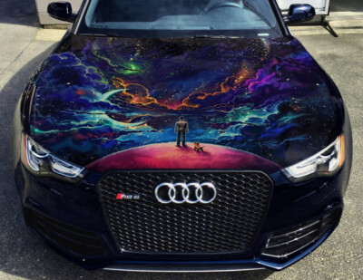 Vinyl Car Hood Wrap Color Graphics Decal Space Art Universe Cosmos