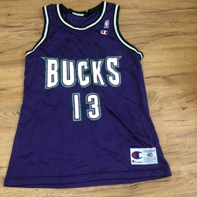 Champion Sewn Glenn Robinson Milwaukee Bucks Purple Size 40 VTG Rare #13 Jersey