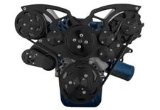 Small Block Ford 289 302 351W Serpentine Pulley Kit A/C ALT BLACK SBF ACO CVF