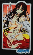 HOOK UPS STICKER VINTAGE "ANIME BARE" 2 1/2 X 41/4" GLOSSY 