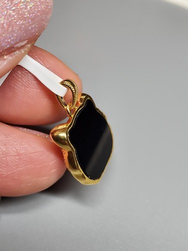 AGATE 18KT SOLID YELLOW GOLD TIGER PENDANT 20MM - Picture 20 of 20